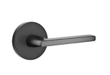 Emtek Lever Right Hand 2-3/8" Backset Privacy with Disk Rose for 1-1/4" to 2" Door in Flat Black