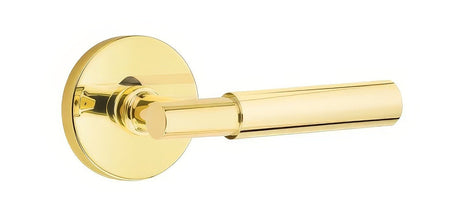 Emtek 5209MYLUS3NLLH unlacquered brass privacy door lever
