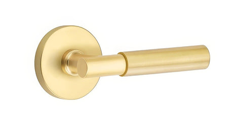 Emtek 5209MYLUS4RH satin brass privacy door lever