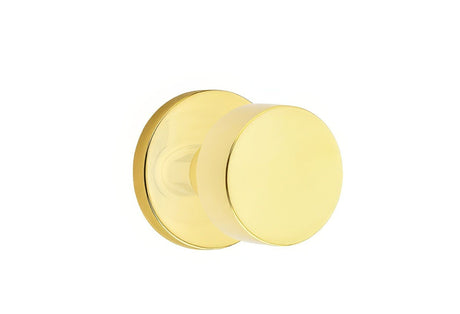 Emtek 5209ROUUS3NL unlacquered brass privacy door knob
