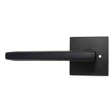 Emtek Lever Left Hand 2-3/8" Backset with Radius Latch Strike Privacy with Square Rose for 1-1/4" to 2" Door in Flat Black