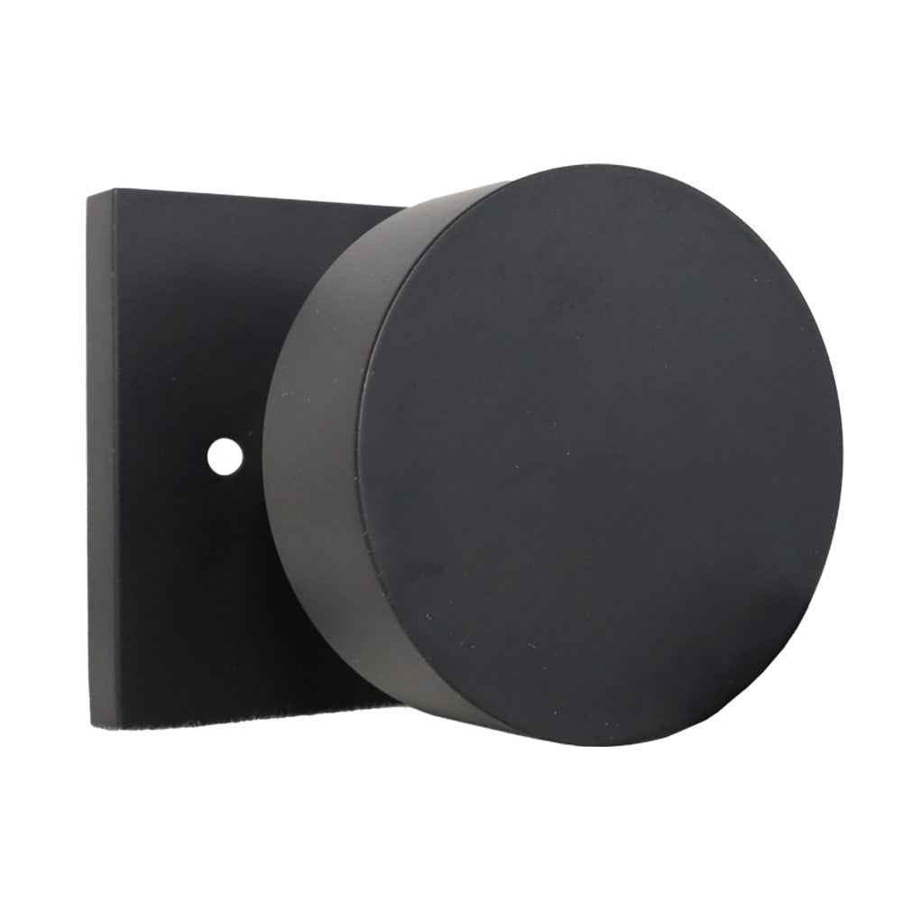 Emtek Knob 2-3/8" Backset with Radius Latch Strike Privacy with Square Rose for 1-1/4" to 2" Door in Flat Black