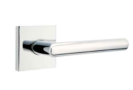 Emtek Lever Left Hand 2-3/8" Backset Privacy with Square Rose for 1-1/4" to 2" Door in Polished Chrome