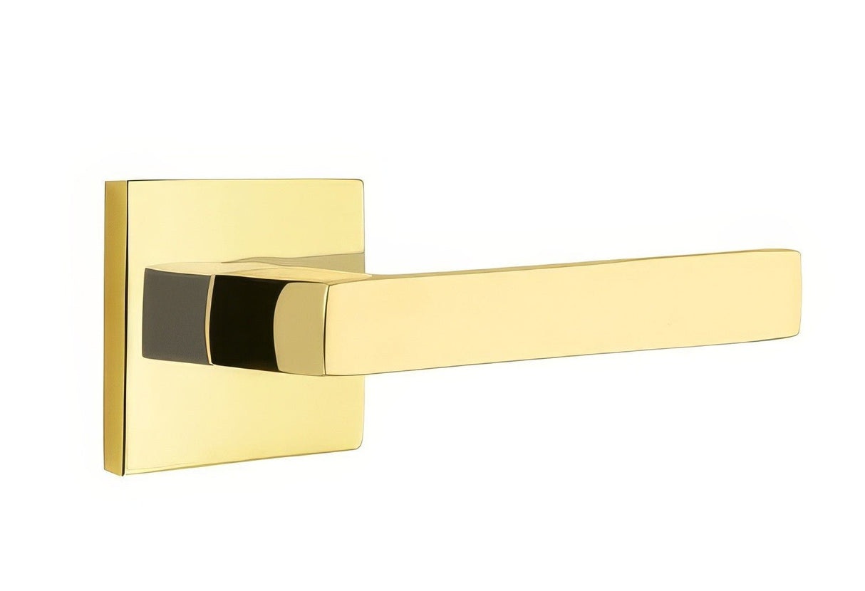 Emtek 5210DTUS3NLRH unlacquered brass privacy door lever
