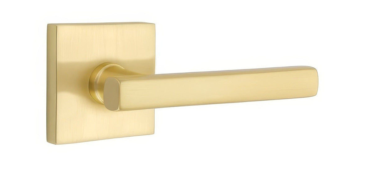 Emtek 5210FRLUS4RH satin brass privacy door lever