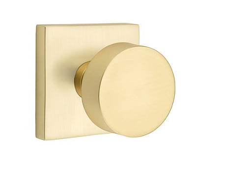 Emtek 5210ROUUS4 satin brass privacy door knob
