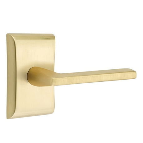 Emtek 5211HLOUS4RH satin brass privacy door lever