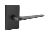 Emtek Lever Right Hand 2-3/8" Backset Privacy with Modern Rectangular Rose for 1-1/4" to 2" Door in Flat Black
