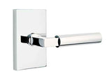 Emtek Lever Right Hand 2-3/8" Backset Privacy with Modern Rectangular Rose for 1-1/4" to 2" Door in Polished Chrome