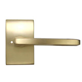 Emtek Lever Right Hand 2-3/8" Backset with Radius Latch Strike Privacy with Modern Rectangular Rose for 1-1/4" to 2" Door in Satin Brass