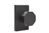 Emtek Knob 2-3/8" Backset Privacy with Modern Rectangular Rose for 1-3/8" to 2" Door - Reversible in Oil Rubbed Bronze