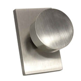 Emtek Knob 2-3/8" Backset with Radius Latch Strike Privacy with Modern Rectangular Rose for 1-1/4" to 2" Door in Satin Nickel