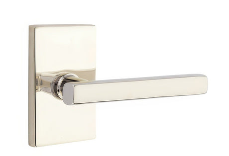 Emtek 5212FRLUS14LH polished nickel lifetime privacy door lever