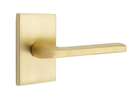 Emtek 5212HLOUS4LH satin brass privacy door lever