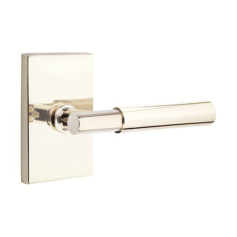 Emtek 5212MYLUS14RH polished nickel lifetime privacy door lever
