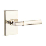 Emtek 5212MYLUS14RH polished nickel lifetime privacy door lever