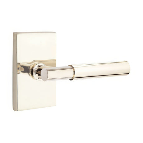 Emtek 5212MYLUS14RH polished nickel lifetime privacy door lever