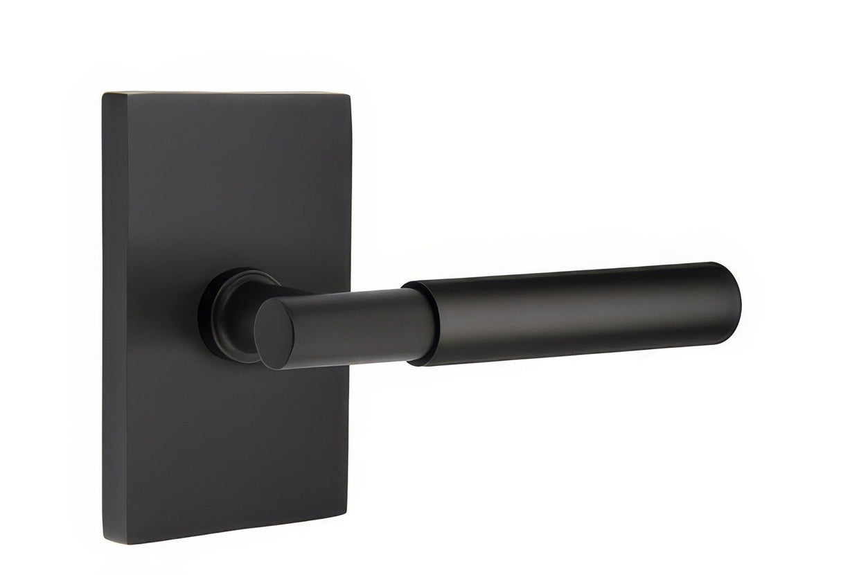 Emtek 5212MYLUS19LH flat black privacy door lever