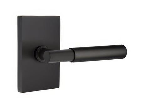 Emtek 5212MYLUS19LH flat black privacy door lever