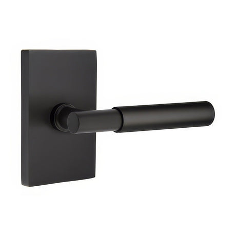 Emtek 5212MYLUS19RH flat black privacy door lever