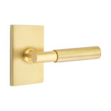 Emtek 5212MYLUS4RH satin brass privacy door lever