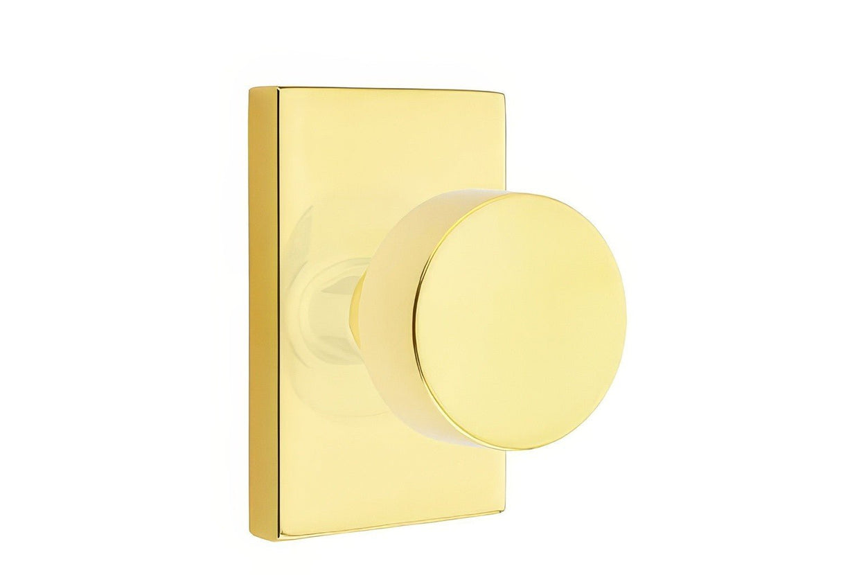 Emtek 5212ROUUS3NL unlacquered brass privacy door knob