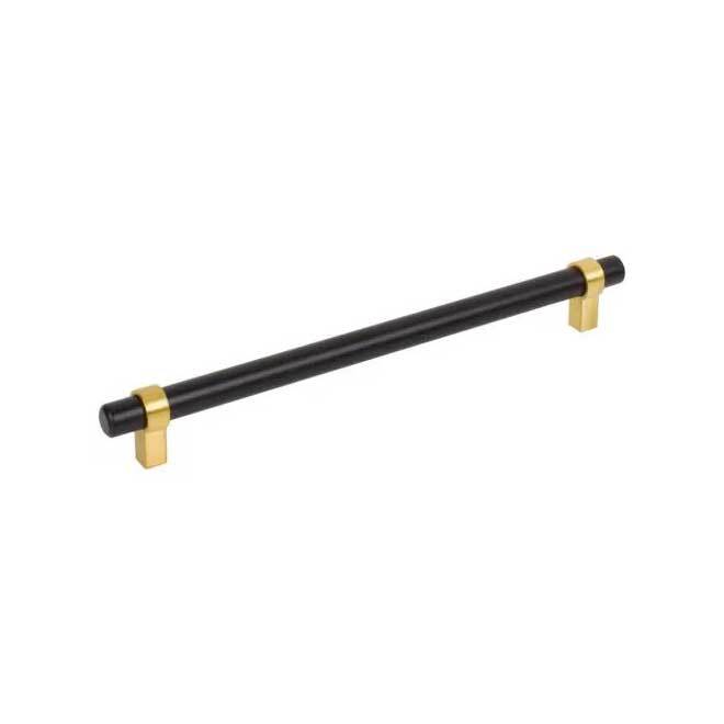 Jeffrey Alexander 5224MBBG matte black / brushed gold cabinet drawer pull