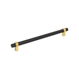 Jeffrey Alexander 5224MBBG matte black / brushed gold cabinet drawer pull