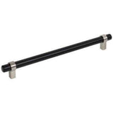 Jeffrey Alexander 5224MBSN matte black / satin nickel cabinet drawer pull