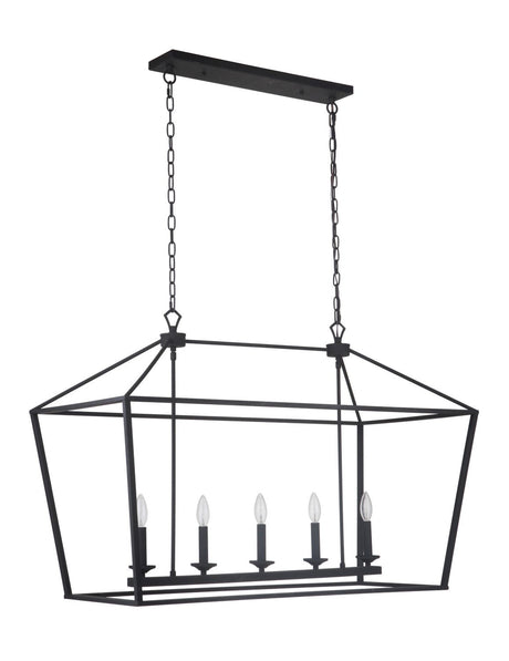 Craftmade 52975-FB Flynt 5 Light Island in Flat Black