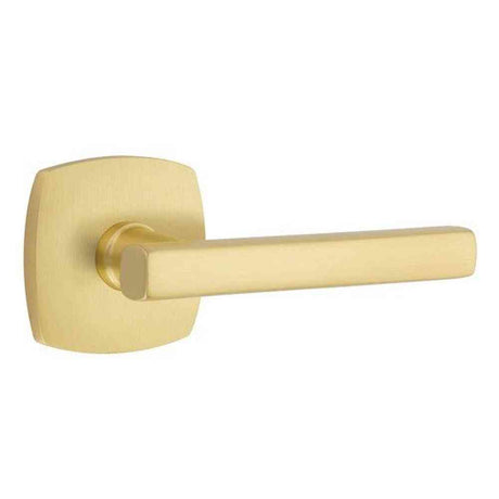 Emtek 5306FRLUS4 satin brass dummy door lever