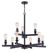 Craftmade 53129-FB Chicago 9 Light Chandelier Flat Black