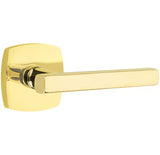Emtek 5326FRLUS3NLRH unlacquered brass privacy door lever
