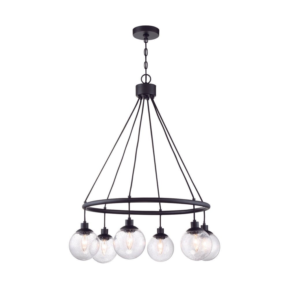 Craftmade 53326-FB Que 6 Light Chandelier Flat Black