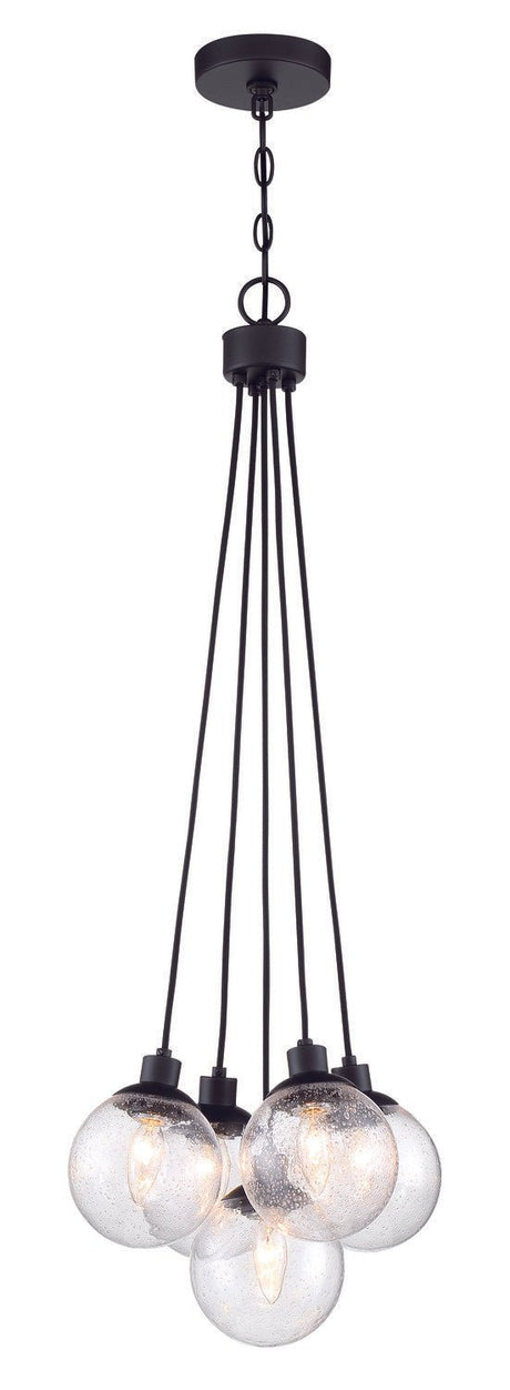 Craftmade 53395-FB Que 5 Light Pendant Flat Black