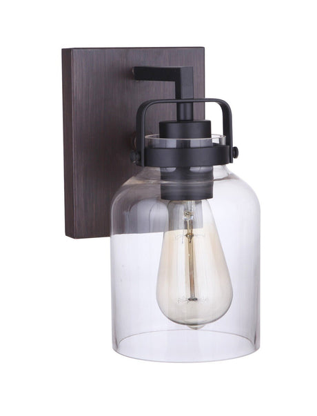 Craftmade 53601-FBDT flat black / dark teak wall sconce