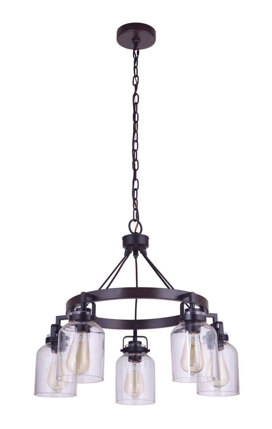 Craftmade 53625-FBDT flat black / dark teak chandelier