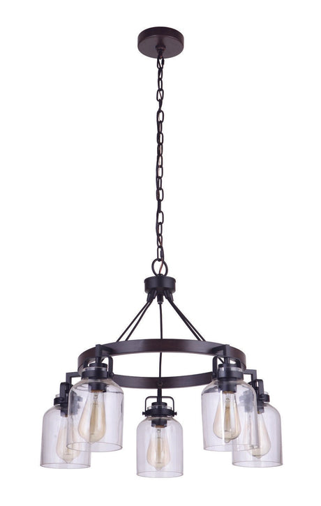 Craftmade 53625-FBDT flat black / dark teak chandelier