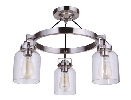 Craftmade 53653-BNK brushed polished nickel semi flush