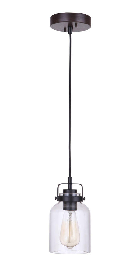 Craftmade 53691-FBDT flat black / dark teak mini pendant