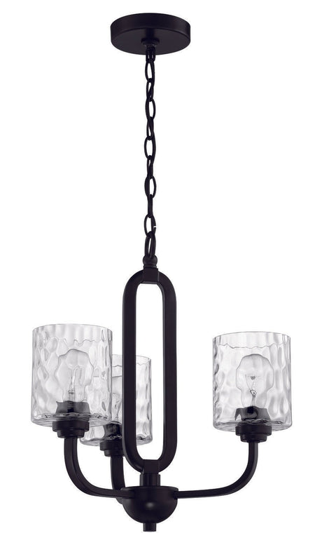 Craftmade 54223-FB Collins 3 Light Chandelier Flat Black