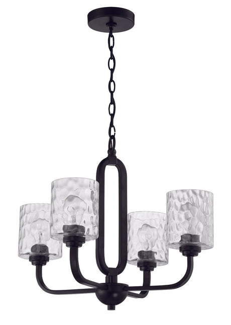 Craftmade 54224-FB Collins 4 Light Chandelier Flat Black