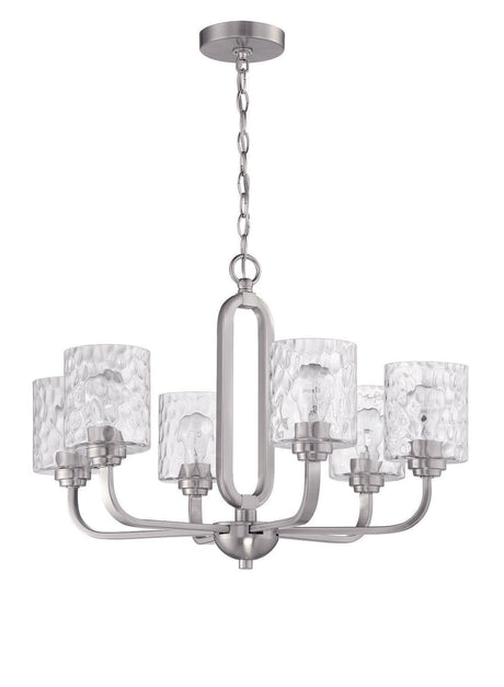 Craftmade 54226-BNK Collins 6 Light Chandelier Brushed Polished Nickel