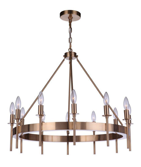 Craftmade 54312-SB Larrson 12 Light Chandelier Satin Brass