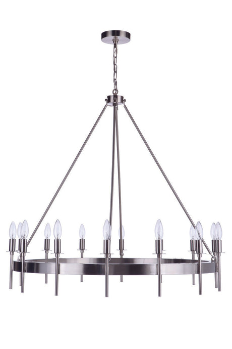 Craftmade 54314-BNK Larrson 14 Light Chandelier Brushed Polished Nickel
