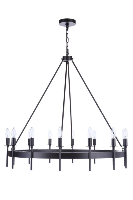 Craftmade 54314-FB Larrson 14 Light Chandelier Flat Black