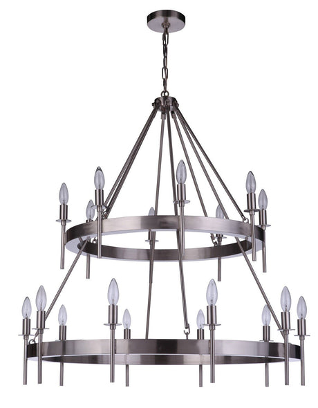 Craftmade 54318-BNK Larrson 18 Light Chandelier Brushed Polished Nickel