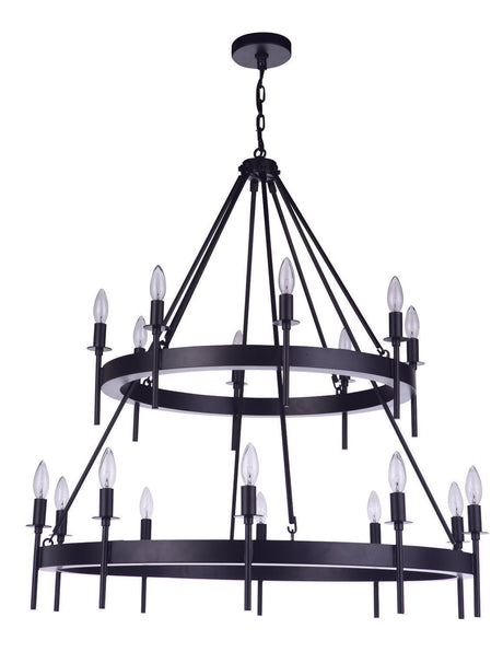Craftmade 54318-FB Larrson 18 Light Chandelier Flat Black