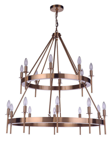 Craftmade 54318-SB Larrson 18 Light Chandelier Satin Brass