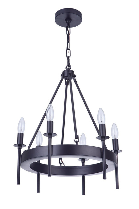 Craftmade 54326-FB Larrson 6 Light Chandelier Flat Black
